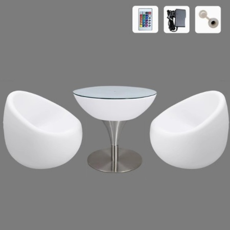 Комплект светящейся мебели Стол+2 стула V7 Комплект светящейся мебели Стол+2 стула V7