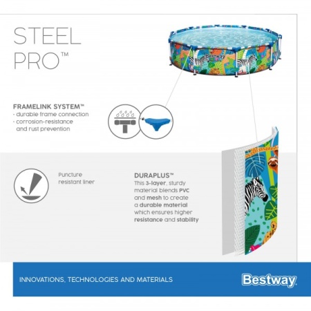 Bestway 56985 BW Каркасный бассейн Steel Pro 305х66см, 4062л Bestway 56985 BW Каркасный бассейн Steel Pro 305х66см, 4062л