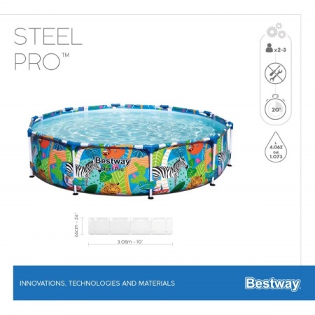 Bestway 56985 BW Каркасный бассейн Steel Pro 305х66см, 4062л Bestway 56985 BW Каркасный бассейн Steel Pro 305х66см, 4062л